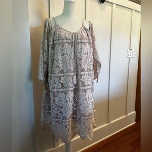 Pale Lilac Lace Off the Shoulder Mini-Dress, XXL, NWT